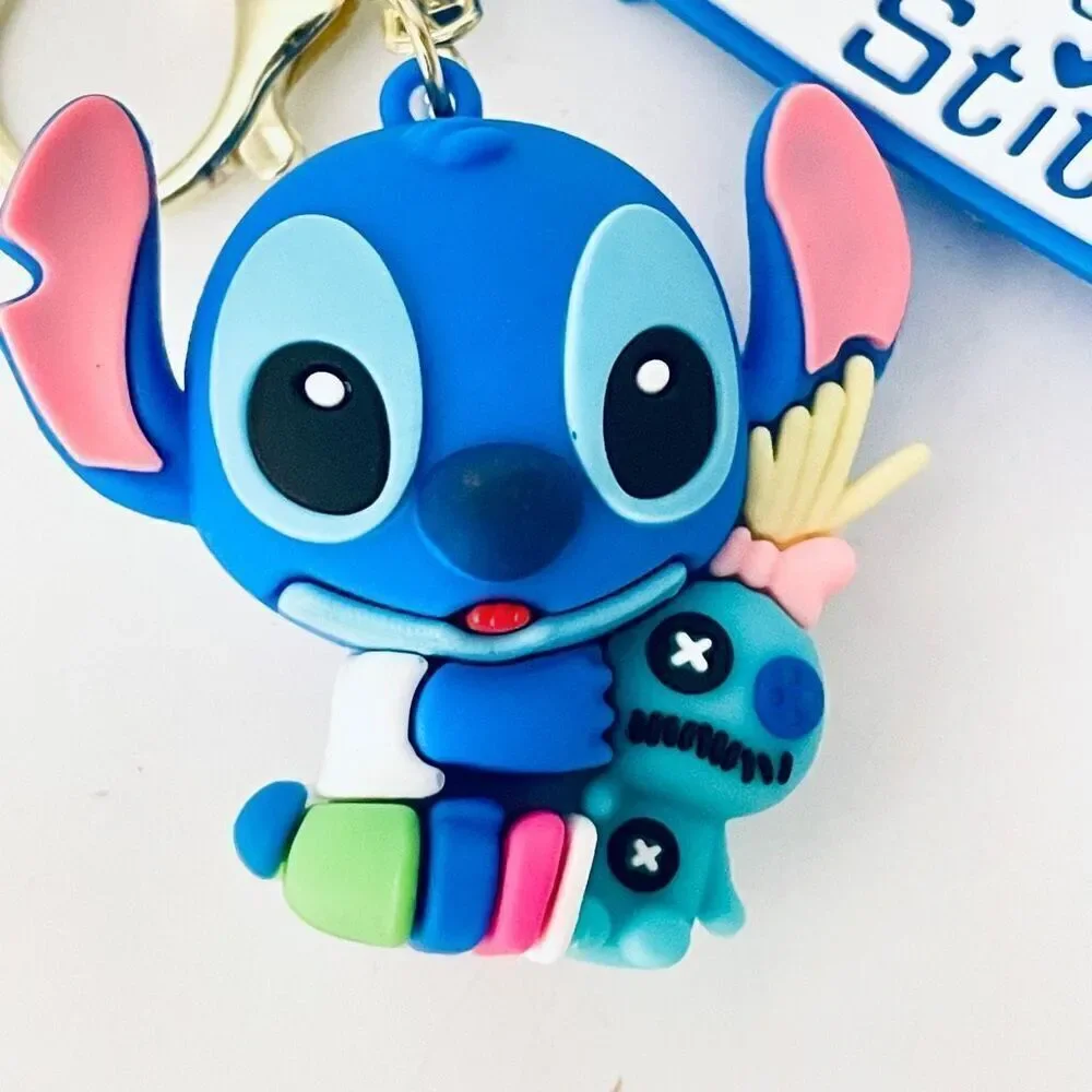 NWT Disney We love Stitch Voodoo Doll Blue Wristlet Key holder Keyring Keychain